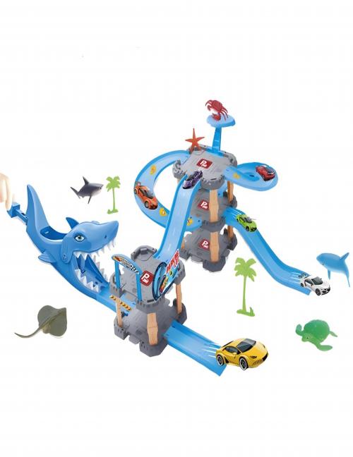 كراج مسار سيارات القرش متعدد الطوابق - لعبة مغامرات وسباق السيارات للأطفال