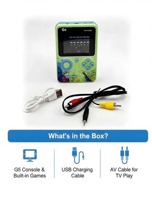 جهاز ألعاب الفيديو G5 الكلاسيكي المحمول – أكثر من 400 لعبة ريترو – قابل للشحن مع توصيل بالتلفزيون