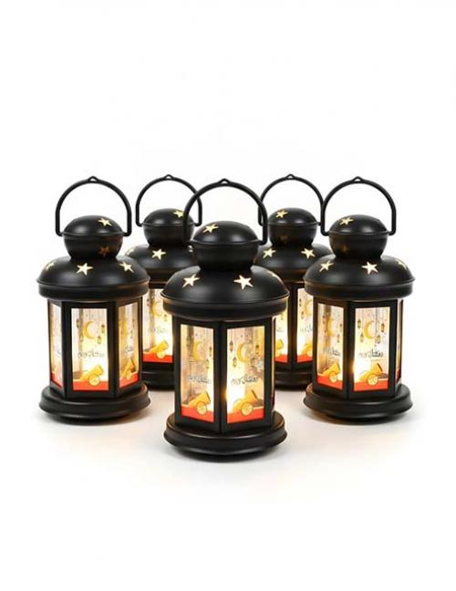 فانوس رمضان LED مضيء – فانوس رمضاني ديكور أنيق بإضاءة دافئة وزخارف إسلامية