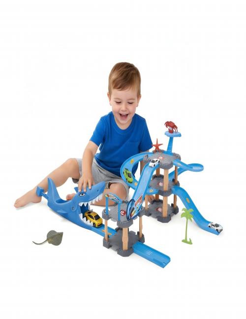 كراج مسار سيارات القرش متعدد الطوابق - لعبة مغامرات وسباق السيارات للأطفال