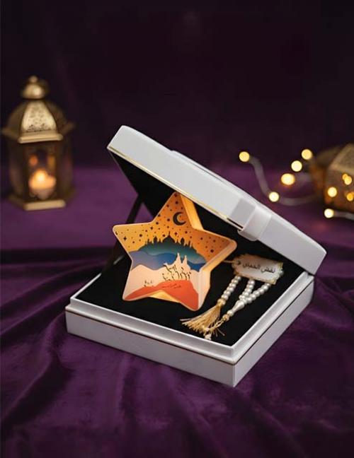 فانوس رمضان ميداليه على شكل نجمة بإضاءة LED – زينة رمضانية مميزة للأطفال