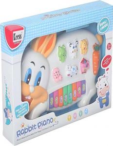 بيانو الأرنب الموسيقي للأطفال - لعبة تعليمية تفاعلية بأصوات الحيوانات والألوان.