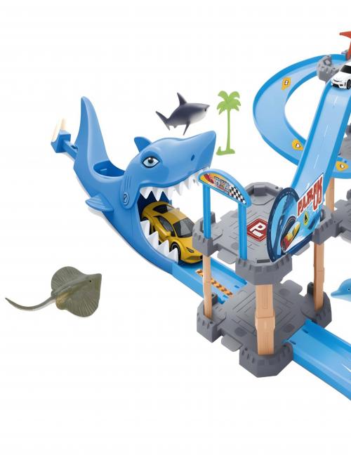 كراج مسار سيارات القرش متعدد الطوابق - لعبة مغامرات وسباق السيارات للأطفال