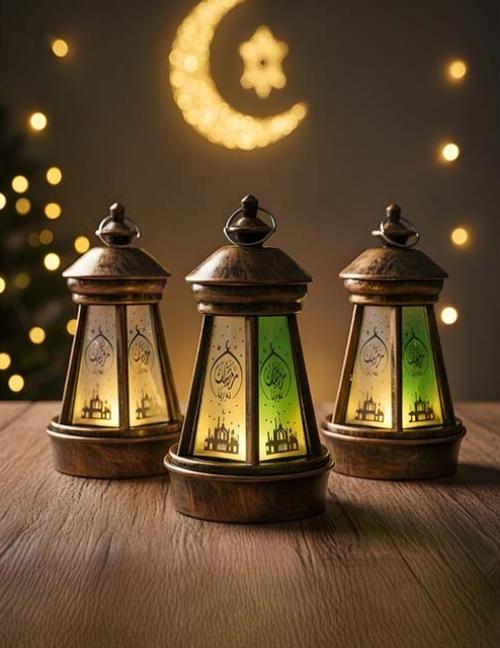 فانوس رمضان تراثي بإضاءة هادئة | فانوس زينة رمضانية بتصميم أنيق
