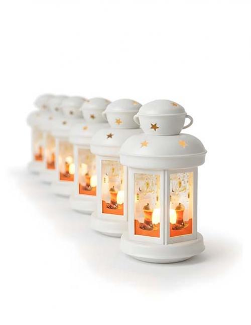 فانوس رمضان LED مضيء – فانوس رمضاني ديكور أنيق بإضاءة دافئة وزخارف إسلامية