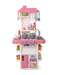 مطبخ ألعاب أطفال كبير مع أدوات طبخ كاملة - طقم مطبخ تعليمي تفاعلي للبنات