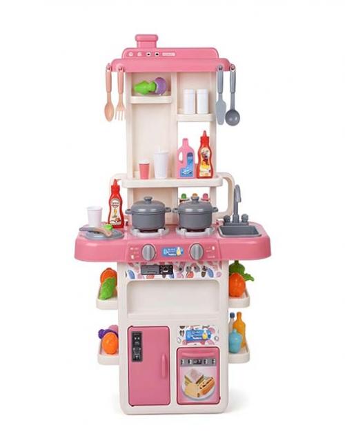 مطبخ ألعاب أطفال كبير مع أدوات طبخ كاملة - طقم مطبخ تعليمي تفاعلي للبنات