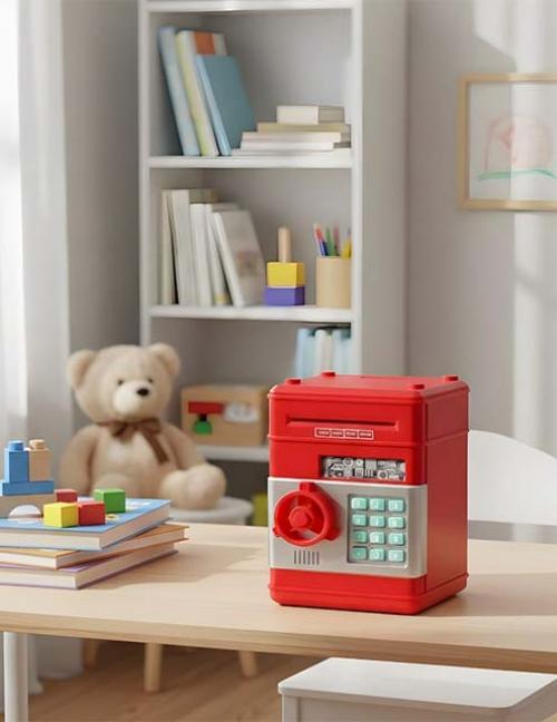 حصّالة خزنة للأطفال بباسورد – حصالة ذكية بسحب الفلوس مثل ATM – تعليم الادخار بطريقة ممتعة وآمنة