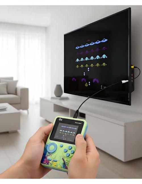 جهاز ألعاب الفيديو G5 الكلاسيكي المحمول – أكثر من 400 لعبة ريترو – قابل للشحن مع توصيل بالتلفزيون