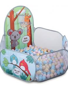 خيمة ألعاب أطفال بباسكيت – بيت كرات مع باسكت تصويب، لعبة حركية تعليمية للأولاد والبنات