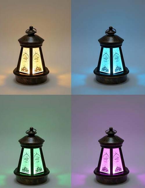 فانوس رمضان تراثي بإضاءة هادئة | فانوس زينة رمضانية بتصميم أنيق