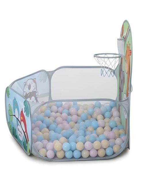 خيمة ألعاب أطفال بباسكيت – بيت كرات مع باسكت تصويب، لعبة حركية تعليمية للأولاد والبنات