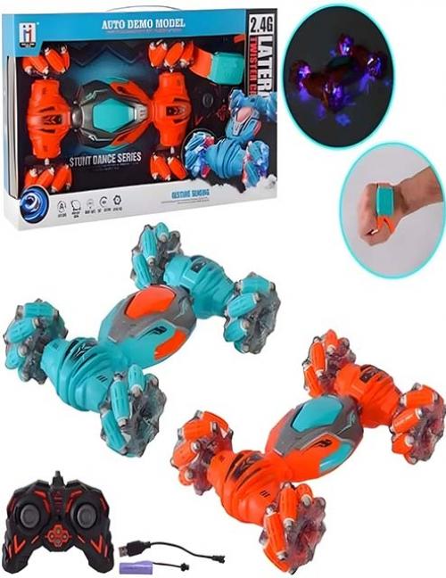 سيارة تحكم عن بعد بساعة اليد والريموت - سيارة بهلوانية ذكية قابلة للتحول ودوران 360 درجة