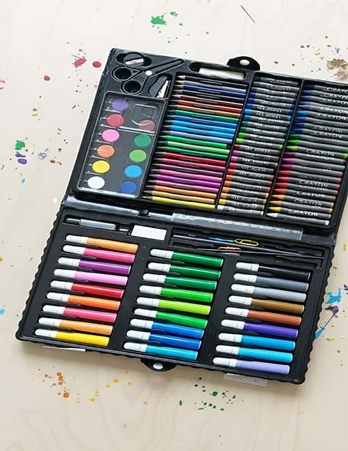 مجموعة أدوات الرسم الفنية للأطفال 150 قطعة - حقيبة تلوين متكاملة للإبداع والابتكار