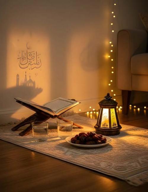 فانوس رمضان تراثي بإضاءة هادئة | فانوس زينة رمضانية بتصميم أنيق