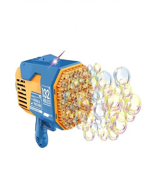 مسدس فقاعات بازوكا 132 فتحة – رشاش فقاعات الصابون العملاق المضيء للأطفال