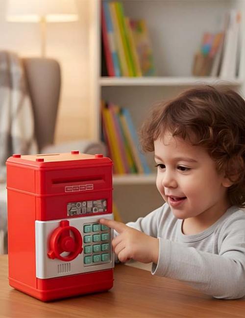 حصّالة خزنة للأطفال بباسورد – حصالة ذكية بسحب الفلوس مثل ATM – تعليم الادخار بطريقة ممتعة وآمنة