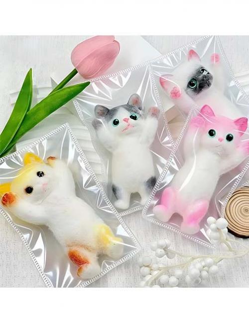 لعبة قطة سكوتش مطاطية قابلة للتمدد – شنطة شفافة كيوت للأطفال