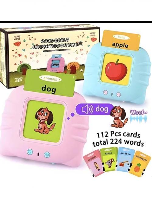 لعبة كروت تعليمية ناطقة للأطفال مع جهاز ذكي – تعليم الكلمات والأصوات – تنمية اللغة والتركيز