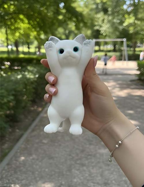 لعبة قطة سكوتش مطاطية قابلة للتمدد – شنطة شفافة كيوت للأطفال