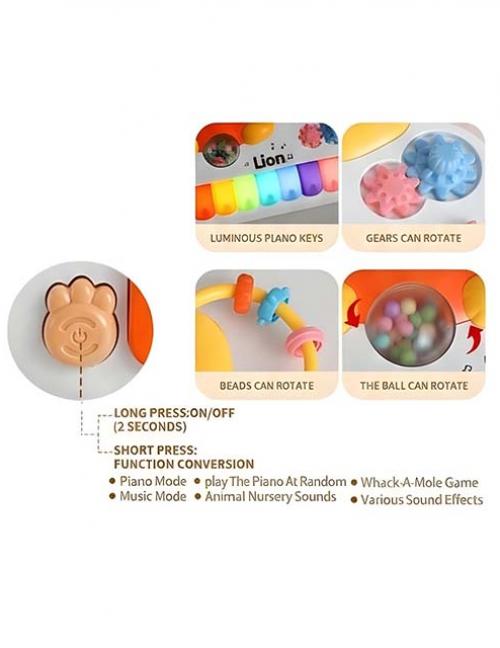 لعبة بيانو الأسد الموسيقية للأطفال – بيانو مضيء وألعاب تفاعلية – تنمية الحواس والذكاء