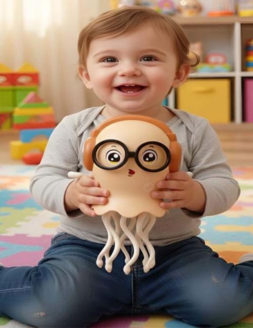 لعبة الأخطبوط الموسيقية المتحركة للأطفال – إضاءة وأصوات – تتحرك وتتجنب العوائق