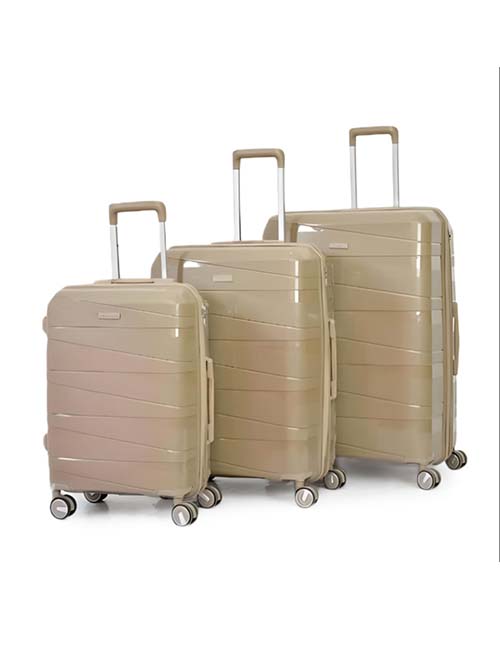طقم شنط سفر ضد الكسر ماركة ميلانو مصنوع من مادة(Polycarbonate) مكون من ثلاث مقاسات(22/26/30) قفل بباسورد