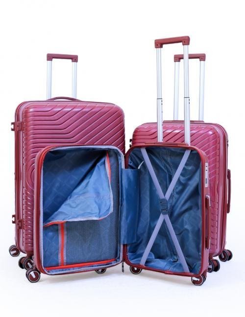 طقم شنط سفر سيليكون ضد الكسر ماركة ميلانو مصنوع من مادة (Polycarbonate) مكون من ثلاث مقاسات 22 26 30